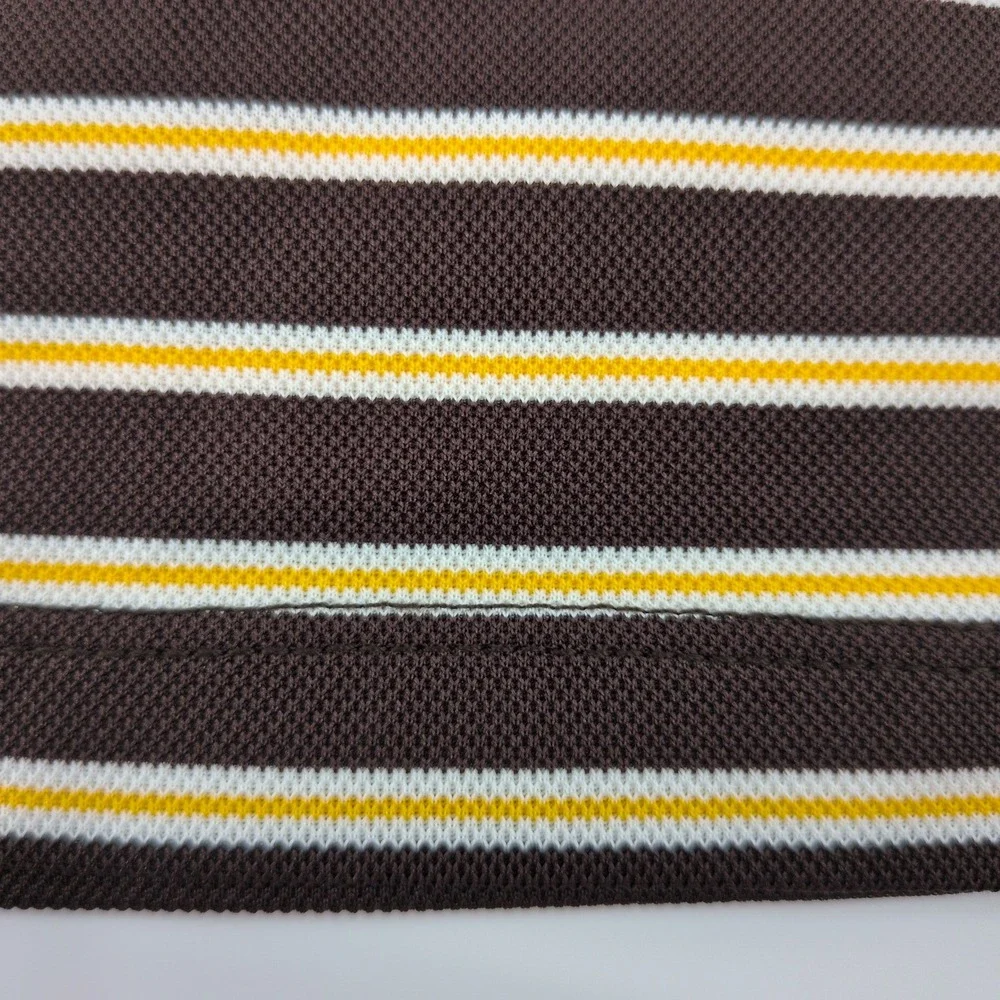 NIKE San Diego Padres Mens Dri-FIT Striped Logo Golf Polo Shirt Brown XL